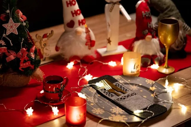 Vianočný obal na príbory KF357R červený