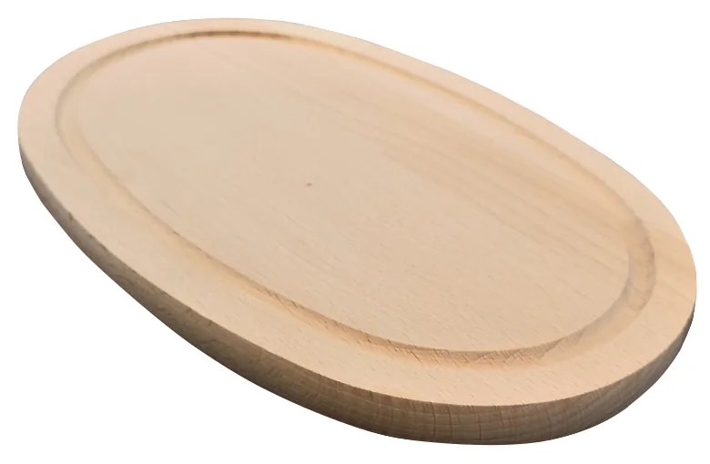 AMADEA Drevená servírovacia doska - podnos ovál, masívne drevo, 23 cm