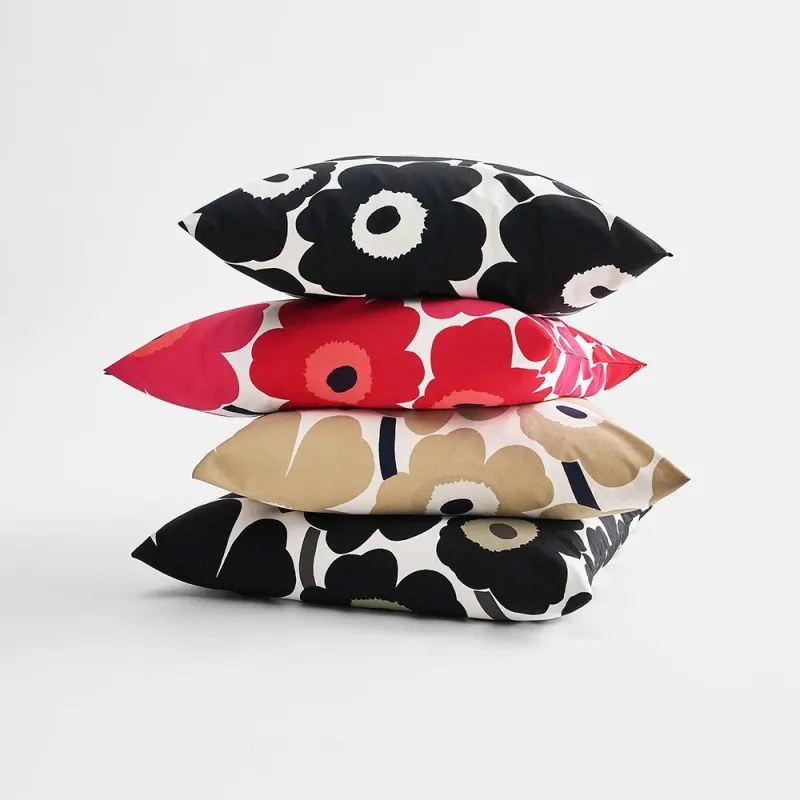 Obliečka na vankúš Pieni Unikko 50x50, červeno-biela