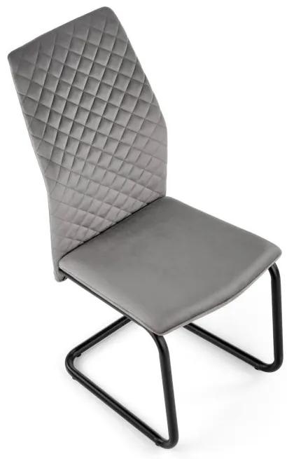 Jedálenská stolička HALMAR K-444 čierna-sivá velvet