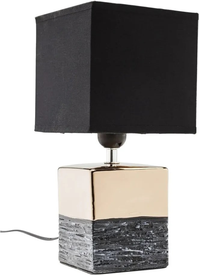 Stolová lampa v zlatej farbe s čiernym tienidlom Kare Design Creation