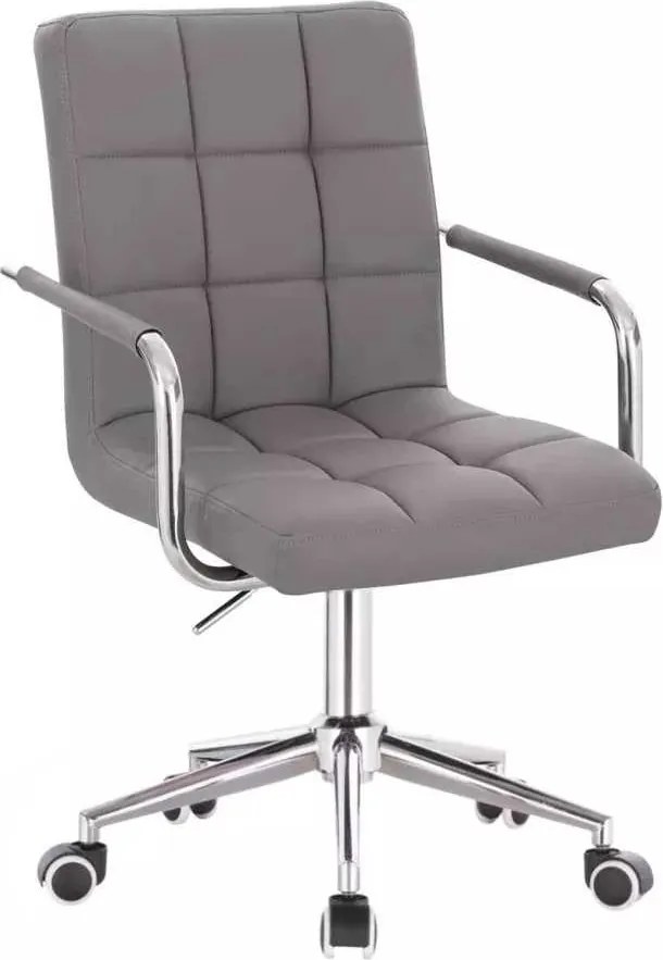 LuxuryForm DESIGN Stolička VERONA na striebornej podstave s kolieskami - šedá