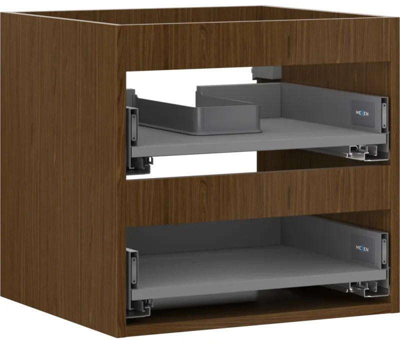 Mexen Box-A, závesná skrinka 50 cm, 2 zásuvky, orech, 91AX0-0500-470-2-86