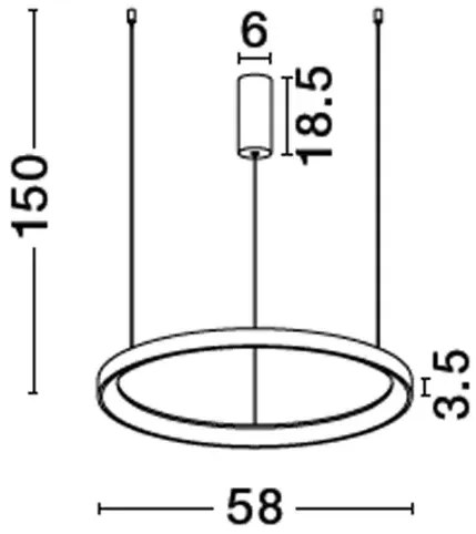 Moderný LED luster Pertino 58 2700K čierne