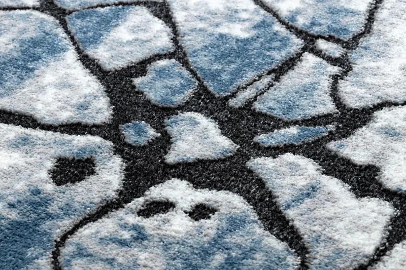 Moderný koberec COZY 8873 Cracks, prasknutý betón - Štrukturálny, dve vrstvy rúna, modrá Veľkosť: 120x170 cm