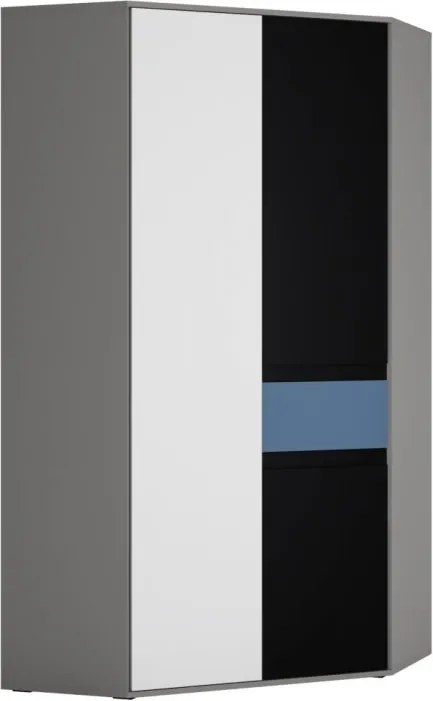 ArtExt Rohová šatníková skriňa LASER 2D TYP LASS02 Farba: Modrá
