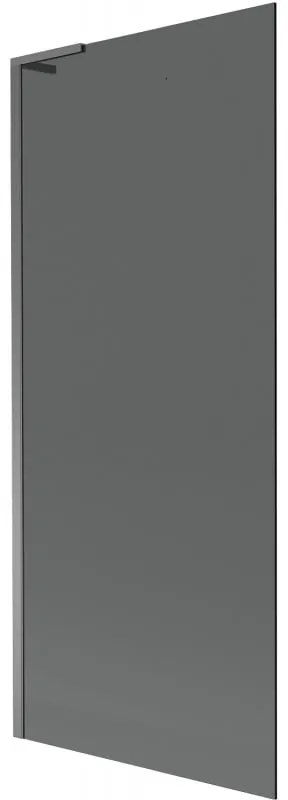Mexen Next L, 1-krídlová vaňová zástena 80 x 150 cm, 6mm šedé sklo, grafitový profil, 895-080-000-03-40-95