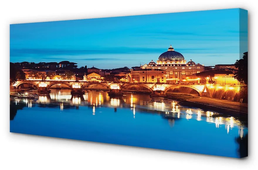 Obraz na plátne Rome River mosty západ slnka 125x50 cm