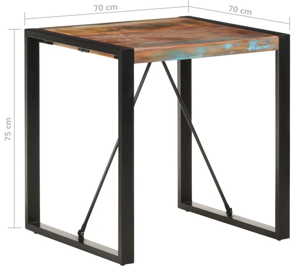 Jedálenský stôl 70x70x75 cm, recyklovaný masív