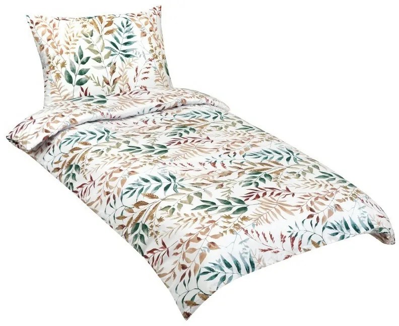 Bellatex Bavlnené obliečky Vetvička béžová, 140 x 220 cm, 70 x 90 cm, 140 x 220 cm, 70 x 90 cm