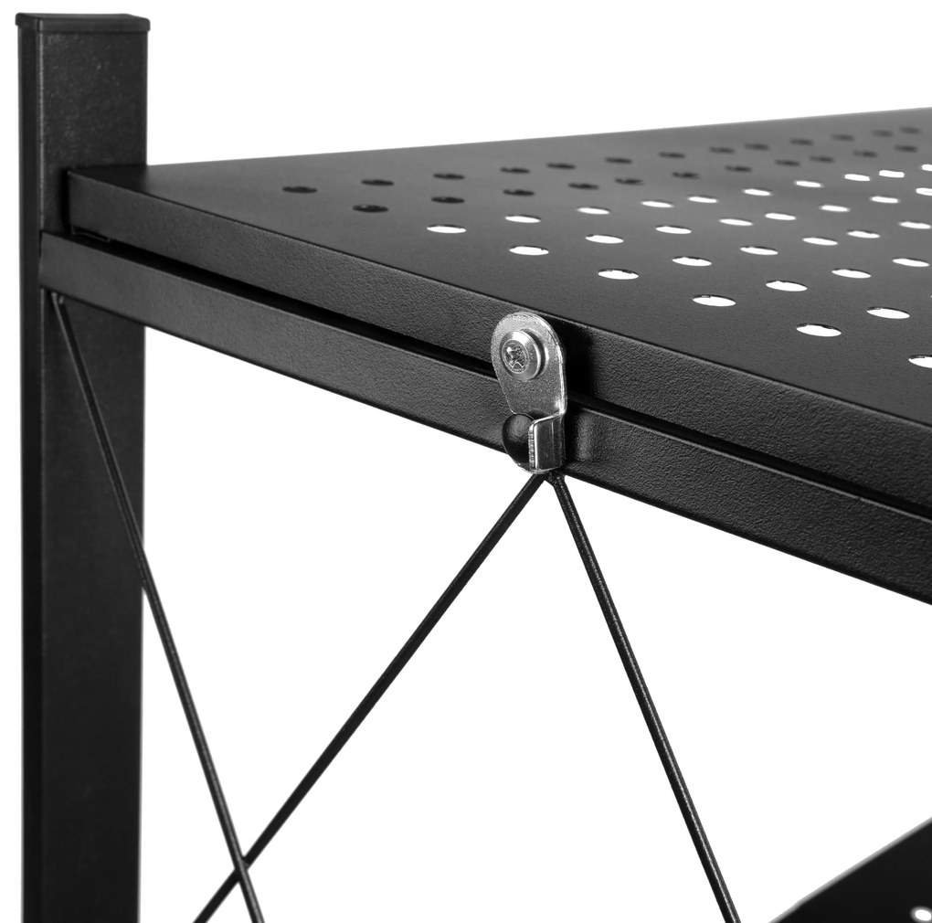 Skladací regál GESTEL s 3 policami čierny