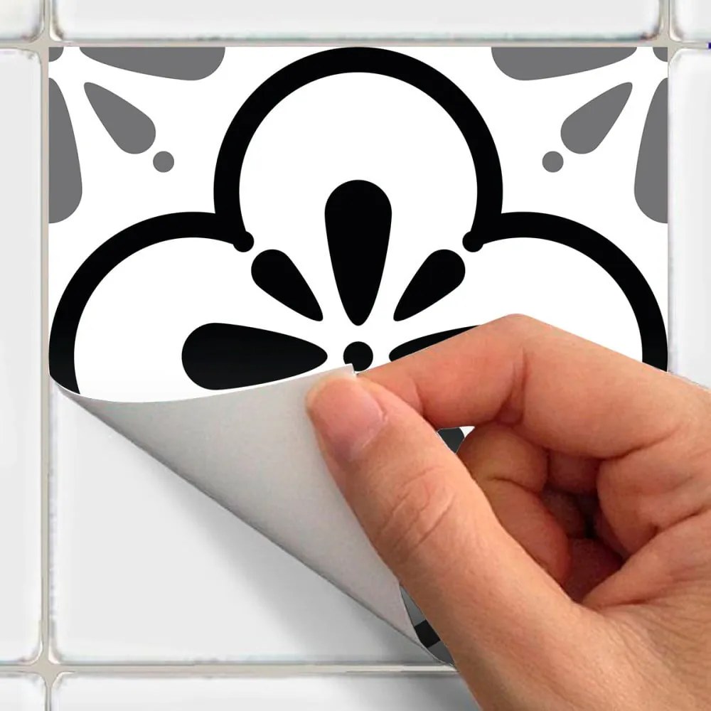 Súprava 9 nástenných samolepiek Ambiance Cement Tiles Alexia, 10 x 10 cm