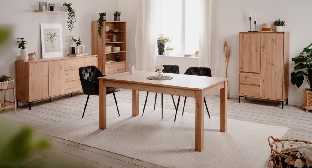 Široký regál so zásuvkami Korsika, dub artisan