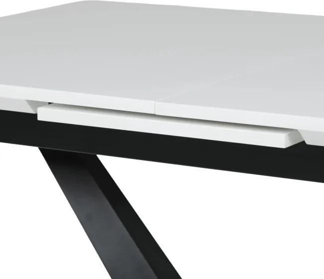 Jedálenský rozkladací stôl HT-W1630 biely / čierny