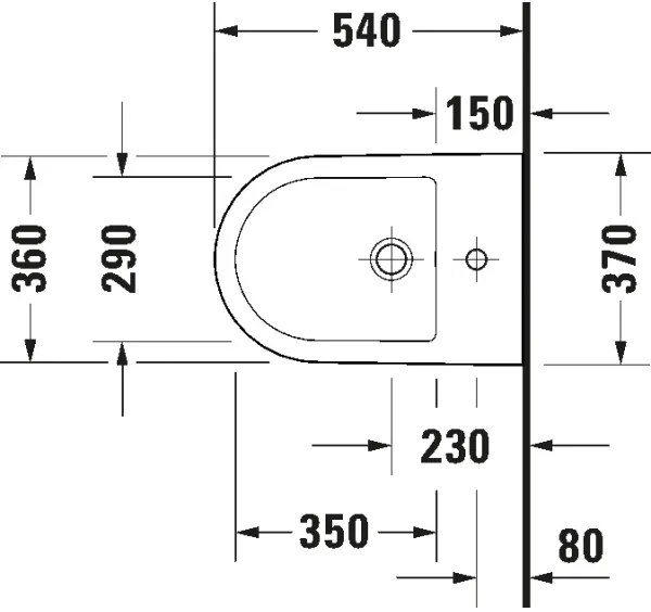 Duravit 2294150000 - Závesný bidet D-NEO keramika/lesklá biela