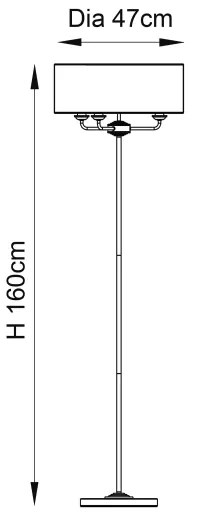 Endon 94359 - Stojacia lampa HIGHCLERE 3xE14/40W/230V béžová/lesklý chróm