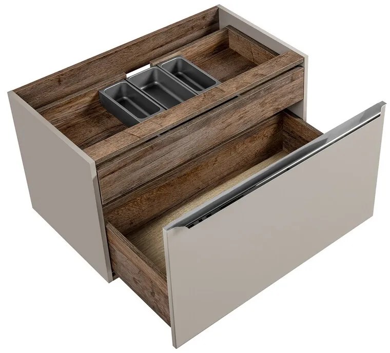 Závesná skrinka pod umývadlo Santa Fe 80 cm sivá