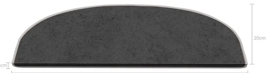 Tmavosivé nášľapy na schody v súprave 16 ks 20x65 cm Plain Color – Vitaus