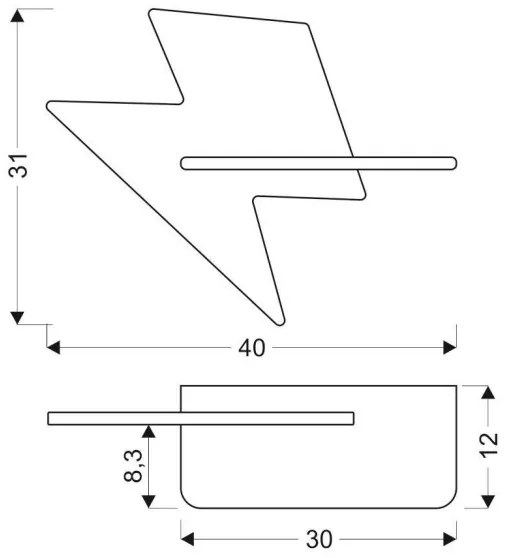 LED Detské nástenné svietidlo s poličkou LIGHTNING LED/4W/230V