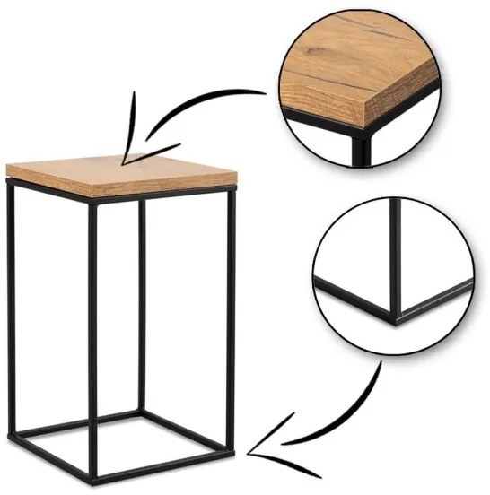 Stojan na kvety BASICLOFT 40x24 čierna/hnedá