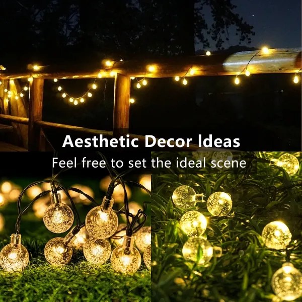 Brilagi - LED solárna dekoračná reťaz BUBBLE 50xLED/8 funkcií 7m IP65 teplá biela