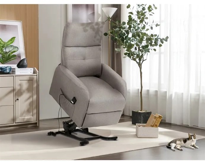 Autronic BONTEC Polohovacie kreslo, elektrické káblové ovládanie, krémová, látka, TV-5482 CRM2 Farba: Šedá