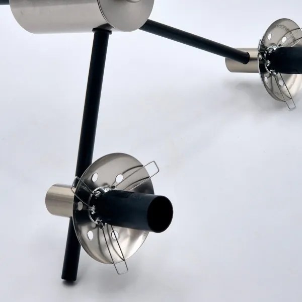 Luster na tyči LILOU 6xE14/5W/230V matný chróm/dymová