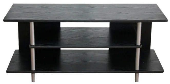 TV stolík, čierna/strieborná, QUIDO