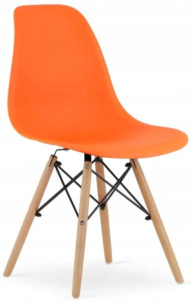 Jedálenský stôl TODI biely 80 cm s tromi stoličkami OSAKA oranžové