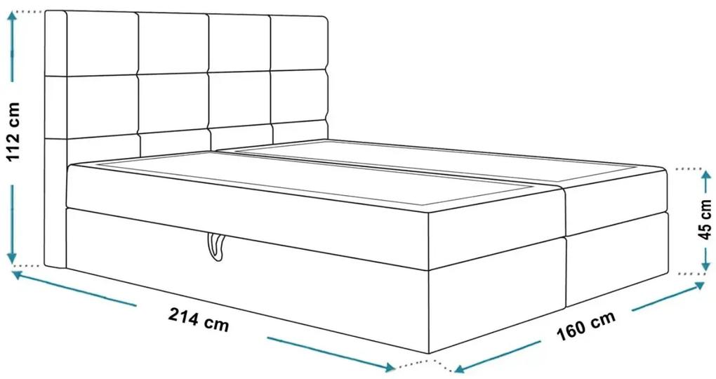 Kontinentálna manželská posteľ AMY 160 x 200 cm