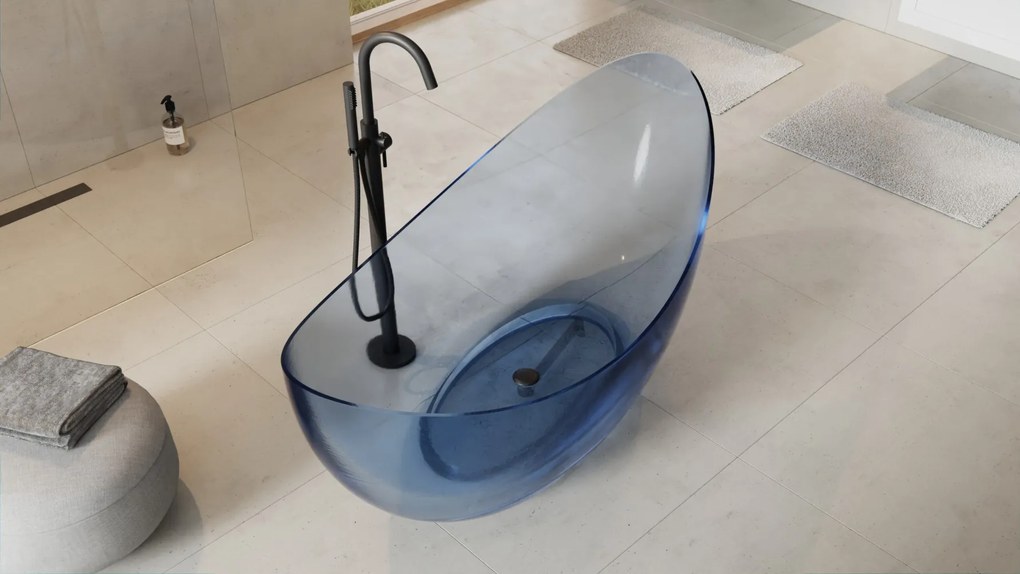 Besco Voľne stojaca vaňa zo syntetickej živice Axya 180 Blue Wave BESCO-Typ výpuste: Click-Clack štandard, chróm