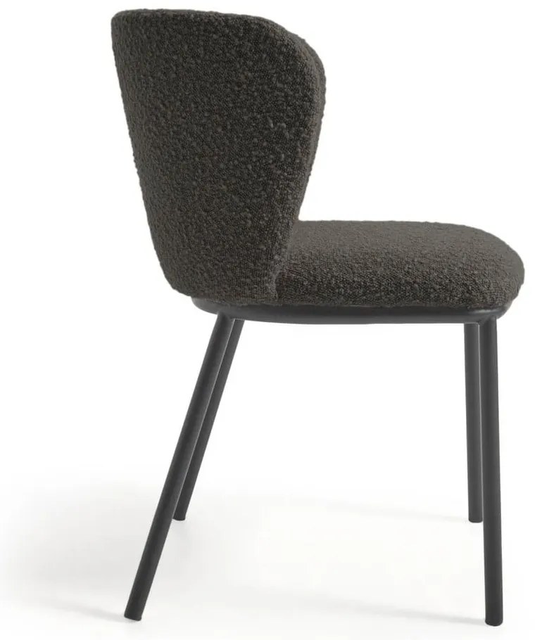 Čierne čalúnené jedálenské kreslo Ciselia – Kave Home