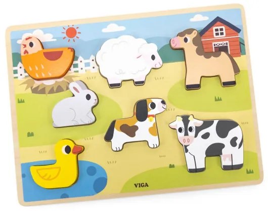 Puzzle na podložke Viga 44702 7 dielikov - farma