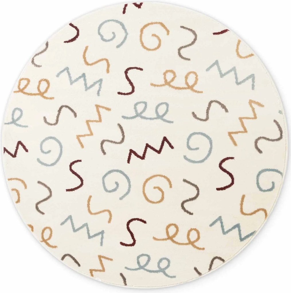 Hanse Home, Detský koberec Adventures 106422 Cream Multicolor kruh, 160x160 (priemer) kruh, viacfarebná, detská izba