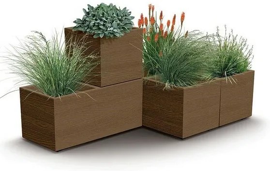 Kvetináč MADERA SQUARE ECO WOOD 28,8 cm ,tmavohnedý