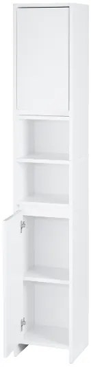 Livarno home Vysoká skrinka do kúpeľne Oslo s 2 dvierkami, biela  (100392134)