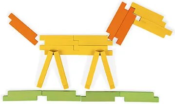 Drevená stavebnica s predlohami - 60 ks