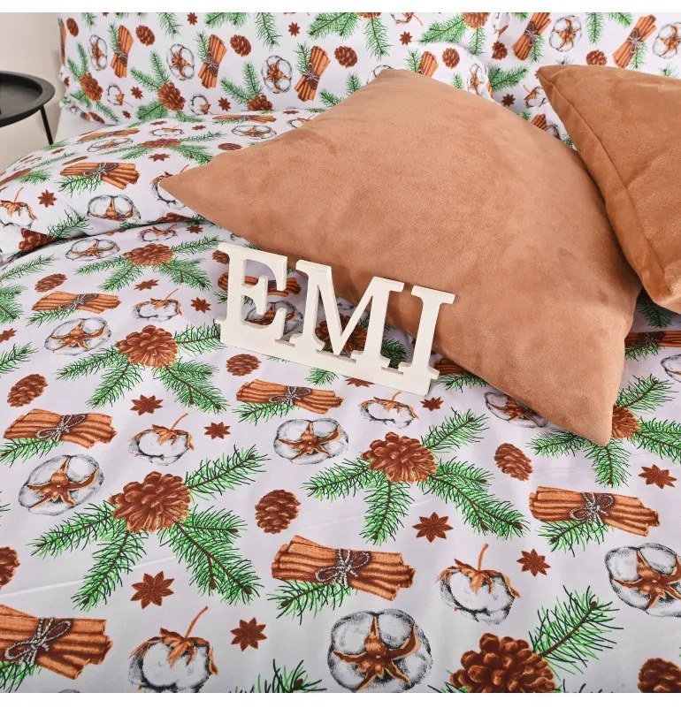 Vianočné bavlnené obliečky Glory EMI, Štandardný set jednolôžko obsahuje 1x 140x200 + 1x 70x90