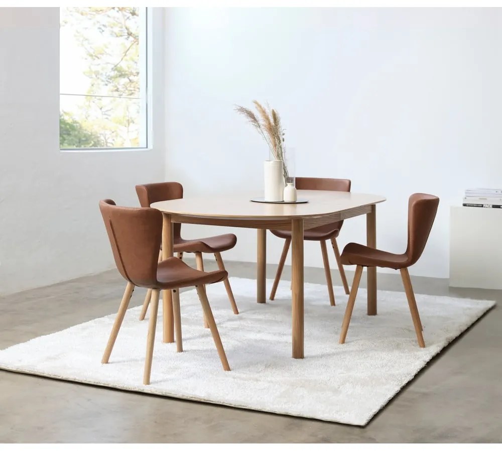 Rozkladací jedálenský stôl s doskou v dubovom dekore v prírodnej farbe 100x190 cm Gallina – Unique Furniture