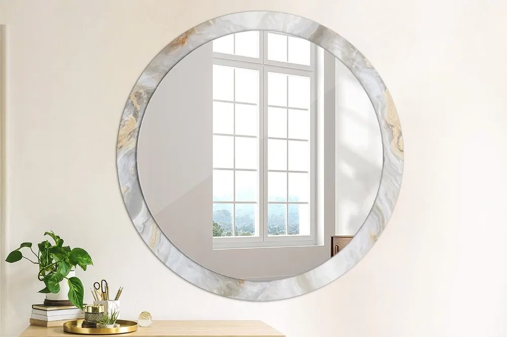 Okrúhle ozdobné zrkadlo Abstraktný mramor fi 100 cm