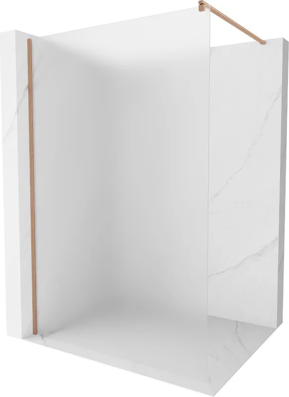 Mexen Kioto, sprchová zástena Walk-In 140 x 200 cm, 8mm sklo námraza, medený matný profil, 800-140-101-65-30