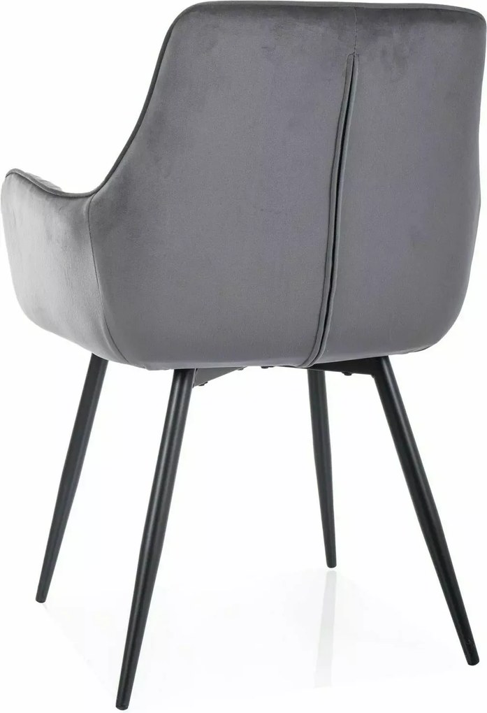 SI Jablkový zamatový stolička sivý