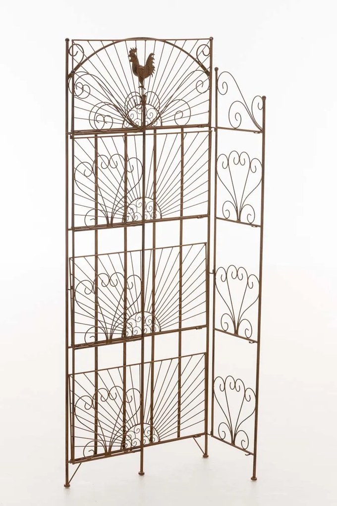 Kovová polica regál Maia - Hnedá antik