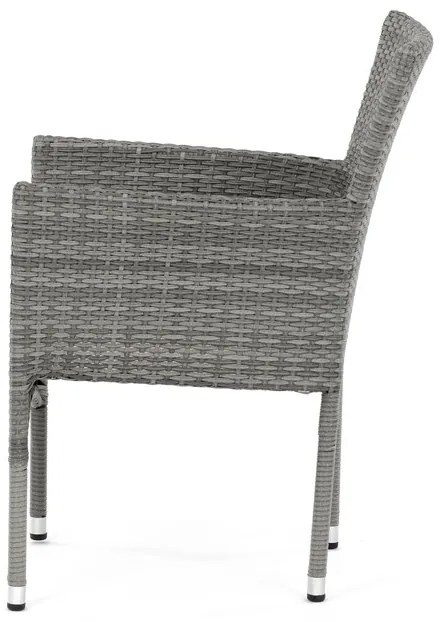 Autronic BONTEC Záhradná stolička, kov, polyratan, šedá, AZC-S2118 GREY Farba: Šedá