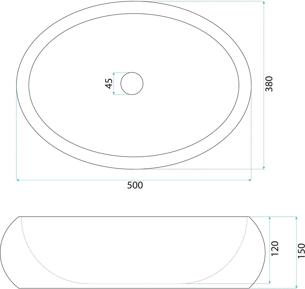 Rea Mika Warm, umývadlo na dosku 500x380x150 mm, béžová-imitácia kameňa, REA-U7347