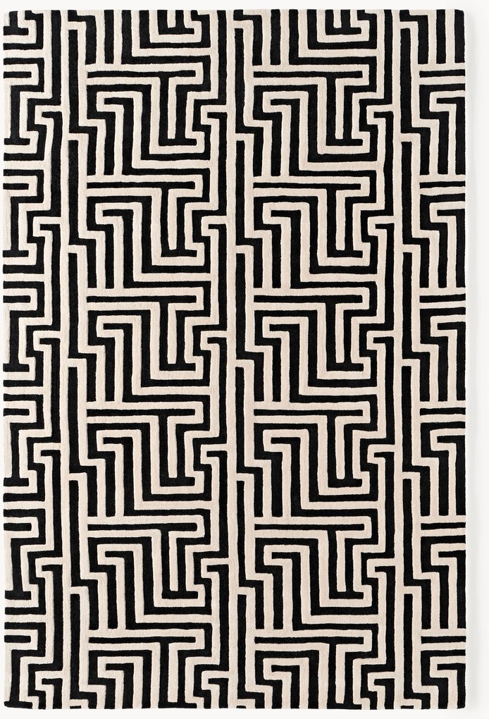 Ručne tuftovaný vlnený koberec's reliéfnou štruktúrou Monty