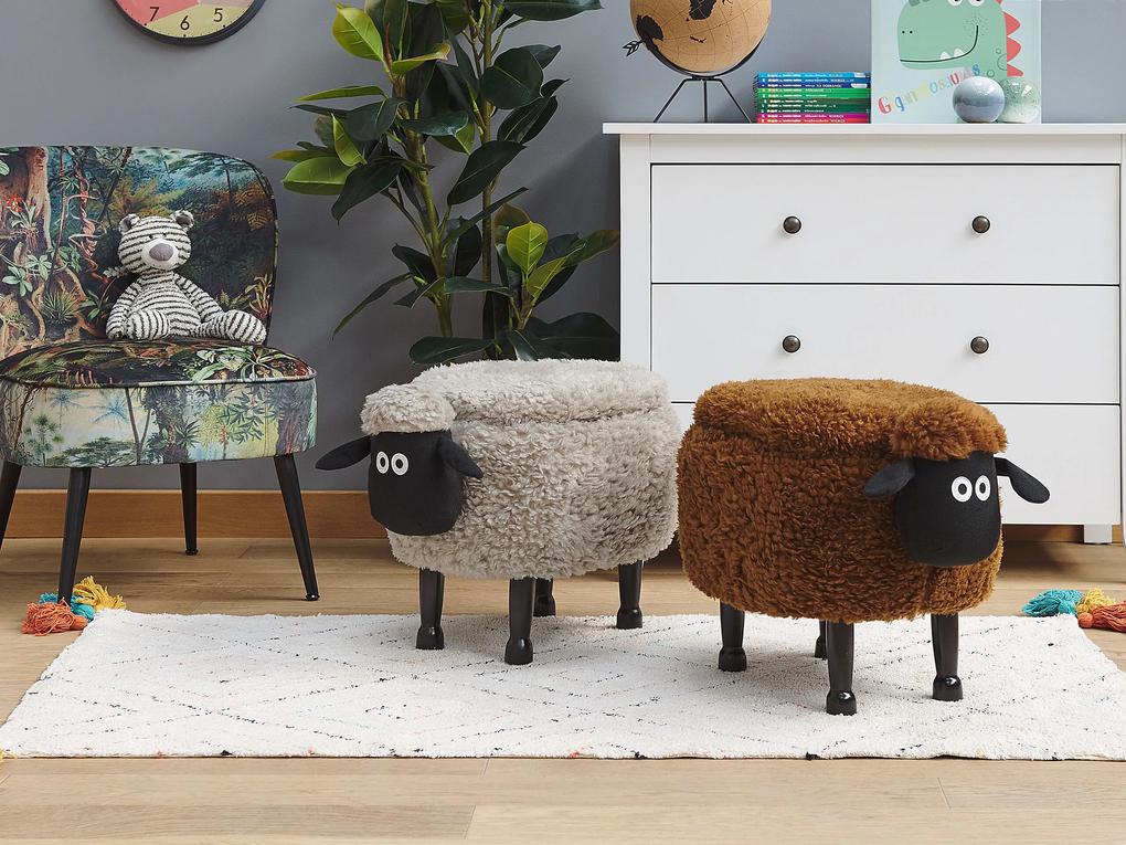 Zvieracia stolička s úložným priestorom hnedá SHEEP Beliani