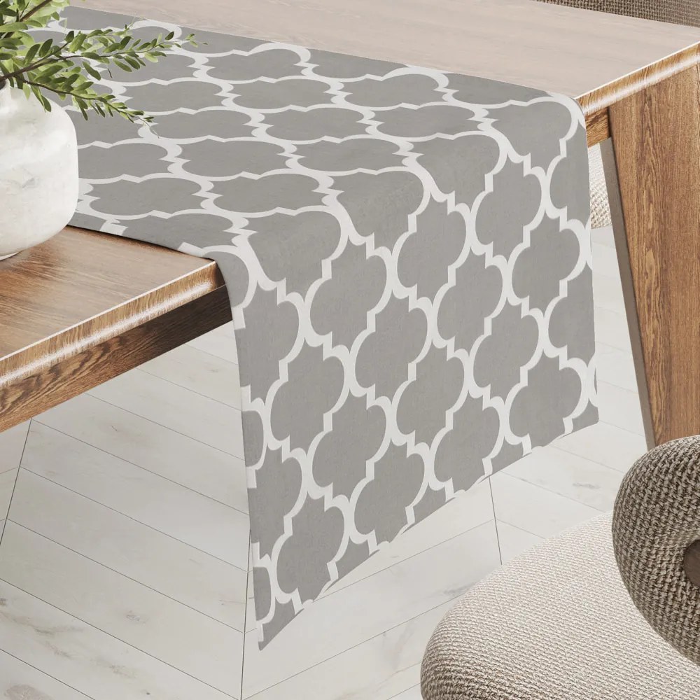 Biante Bavlnený behúň na stôl Sandra SA-188 Sivé Maroko 20x140 cm