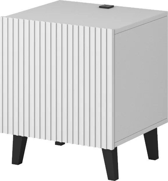 NOČNÉ STOLÍKY 2KS LUCILE S NABÍJAČKOU BIELE