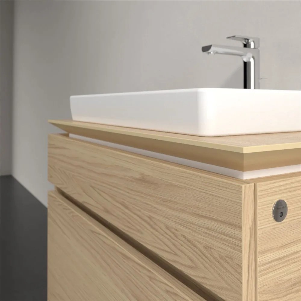 VILLEROY &amp; BOCH Legato závesná skrinka pod umývadlo (umývadlo v strede), 2 zásuvky, s LED osvetlením, 800 x 500 x 550 mm, Nordic Oak, B679L0VJ